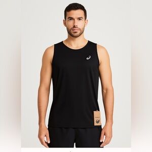 ASICS Men’s Regular Fit Running Tank Top Black Size XL NWT